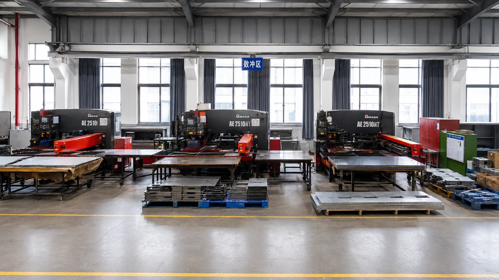 CNC punching equipment and sheet metal production area