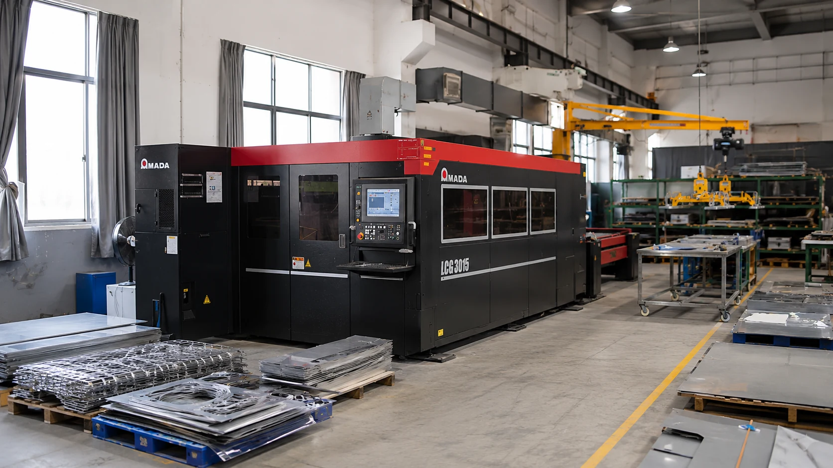 AMADA laser cutting system in the workshop
